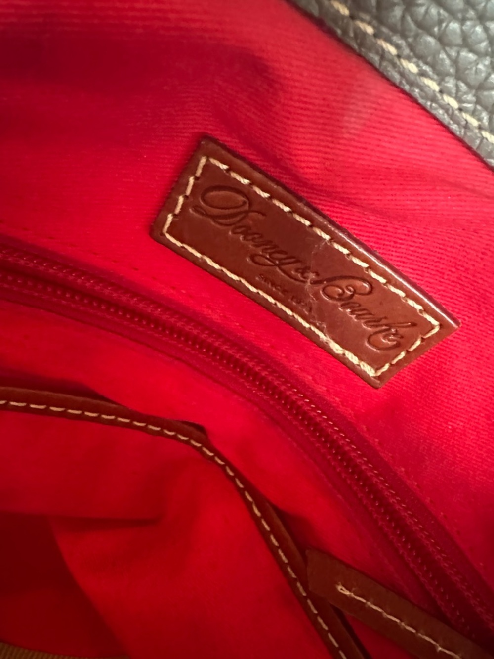 Dooney & Bourke Gray and Brown Pebbled Leather Dome Crossbody - Picture 8 of 8